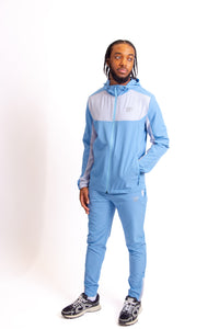 Mens Pro Active Tapered Fit Tracksuit Bottoms- Blue/Grey 05