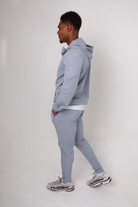 Mens Pro Active Tapered Fit Tracksuit Bottoms Grey/White 03