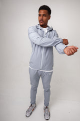 Mens Pro Active Tapered Fit Tracksuit Bottoms Grey/White 03