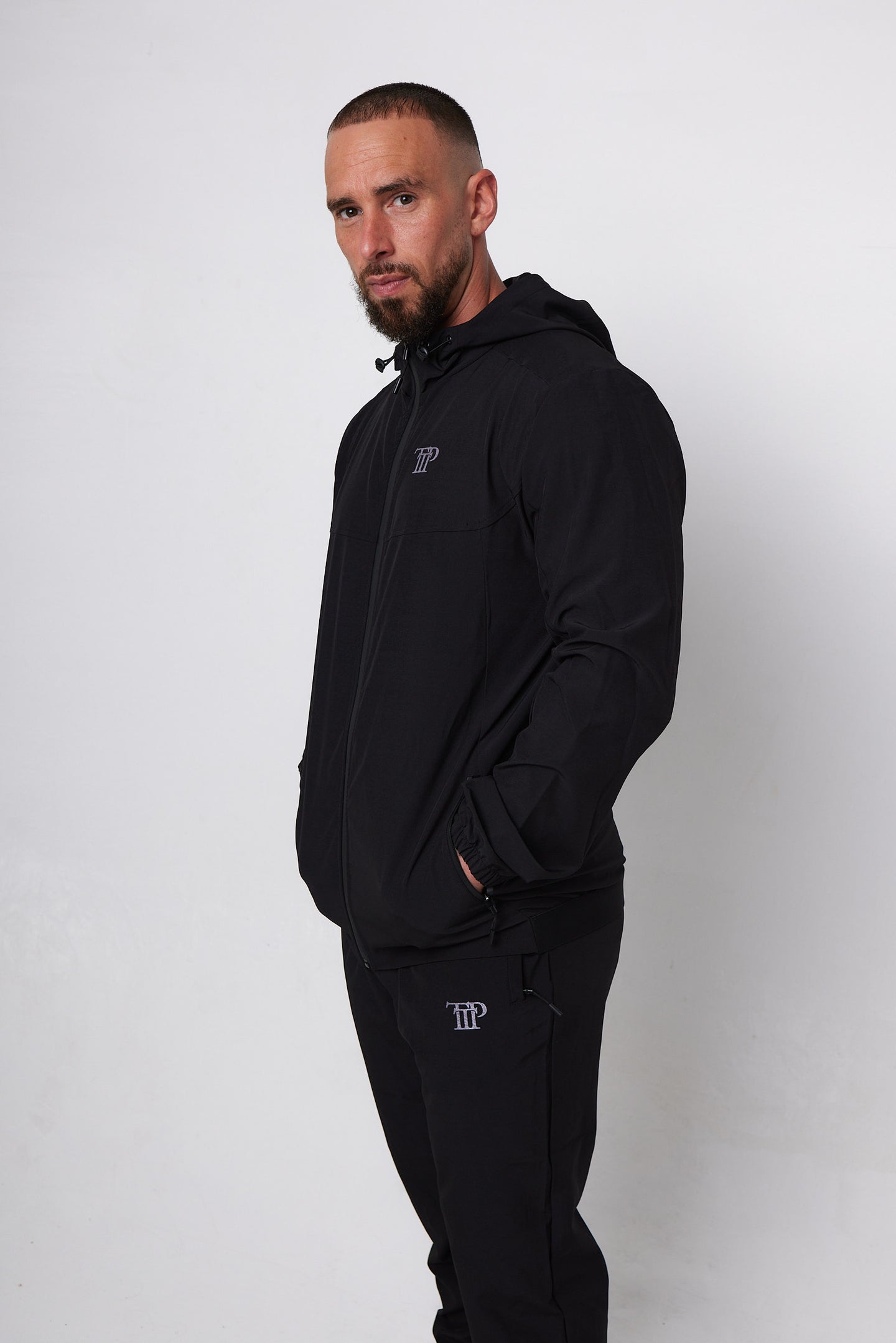 Mens Pro Active Tapered Fit Tracksuit Bottoms- Black/Reflective 01