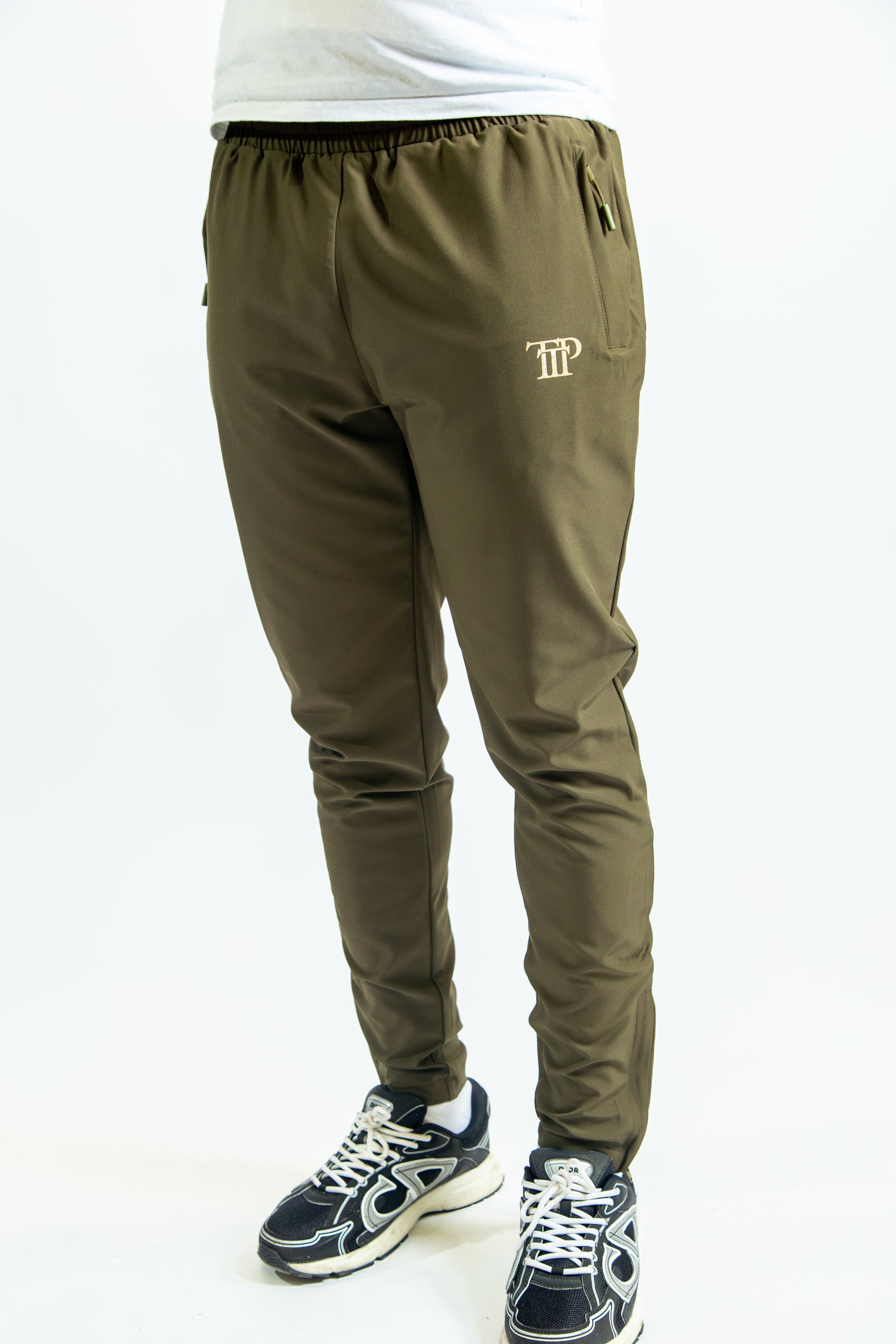 Mens Pro Active Tapered Fit Tracksuit Bottom- Khaki 04