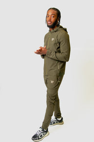 Mens Pro Active Tapered Fit Tracksuit Top- Khaki 04