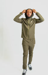 Mens Pro Active Tapered Fit Tracksuit Top- Khaki 04