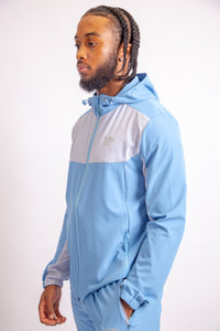 Mens Pro Active Tapered Fit Tracksuit Top- Blue/Grey 05